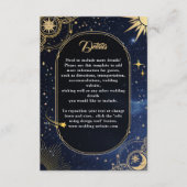 Hemelse zon en maan huwelijksdetails informatiekaartje (Voorkant)