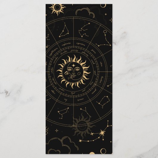 Hemelse Zon en Maan Menu Zwart en Goud Versie (Achterkant)