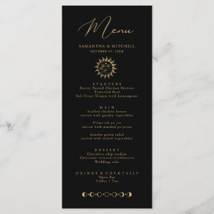 Hemelse Zon en Maan Menu Zwart en Goud Versie