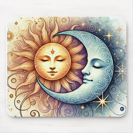 Hemelse Zon en Maan Muismat (Voorkant)