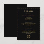 Hemelse Zon en Maan Mystieke Details Zwart Informatiekaartje (Voorkant / Achterkant)