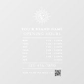 Hemelse zon- en maan openingsuren QR-code Raamsticker (Vel)