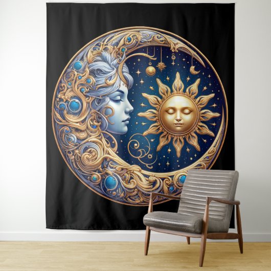 Hemelse Zon en Maan  Wandkleed (In situ)