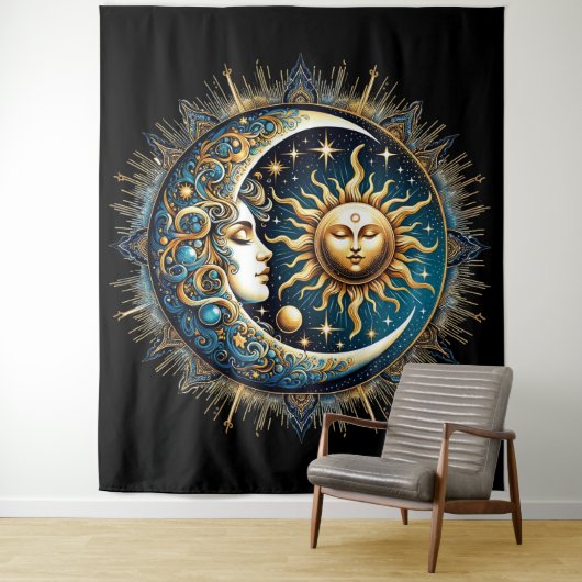 Hemelse Zon en Maan  Wandkleed (In situ)