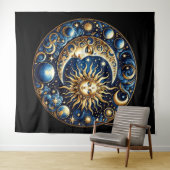 Hemelse Zon en Maan  Wandkleed (In Situ (horizontaal))