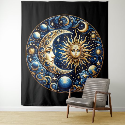 Hemelse Zon en Maan  Wandkleed (In situ)