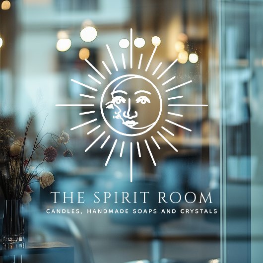 Hemelse Zon en Maan Zakelijk Raamsticker