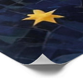 Hemelse Zon en Sterren in Night Sky Mozaïek Poster (Hoek)