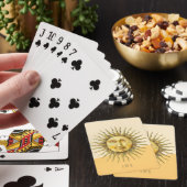 Hemelse Zon Gezicht Kleurblok Monogram  Pokerkaarten (Insitu)