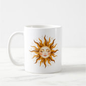 Hemelse Zon Gezicht Vintage Boho Kunst Koffiemok (Links)