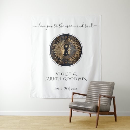 Hemelse zon maan Bruidstapijt Wandkleed (In situ)