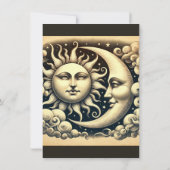 hemelse zon & maan bruiloft kaart (Achterkant)