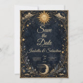 Hemelse Zon Maan Bruiloft Save The Date (Voorkant)