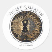 Hemelse Zon Maan Bruiloft Sticker (Voorkant)