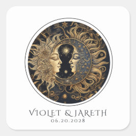 Hemelse Zon Maan Bruiloft Sticker