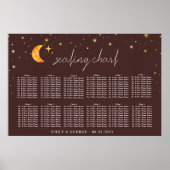 hemelse zon maan bruiloft zitgrafiek poster (Voorkant)