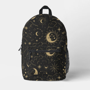 Hemelse zon, maan en sterren bedrukte rugzak