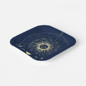 Hemelse Zon Maan Fases Zodiac Papieren Bordje (Gebogen)