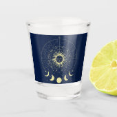 Hemelse Zon Maan Fases Zodiac Shot Glas (Voorkant)
