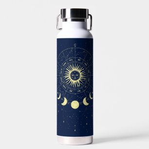 Hemelse Zon Maan Fases Zodiac Waterfles