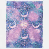 Hemelse Zon & Maan Mandala Melkweg Nevel Fleece Deken (Voorkant)