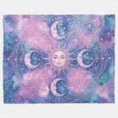 Hemelse Zon & Maan Mandala Melkweg Nevel Fleece Deken (Voorkant (Horizontaal))