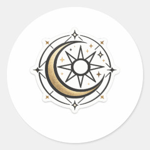 Hemelse Zon Maan Mystieke Boho Vinyl Sticker