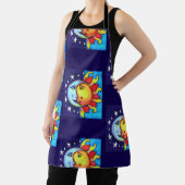 Hemelse Zon Maan Nineties Kunstzinnige Patroon Schort (Insitu)