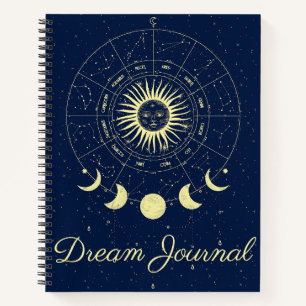 Hemelse Zon Maan Phases Zodiac Dream Journal Notitieboek