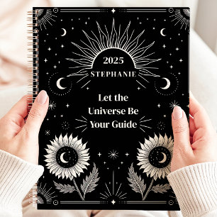 Hemelse Zon Maan Sterren Aangepaste Manifestatie Planner