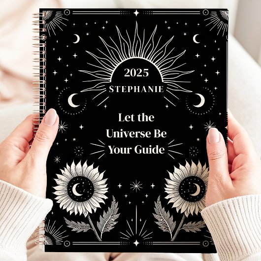 Hemelse Zon Maan Sterren Aangepaste Manifestatie Planner