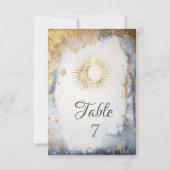 Hemelse Zon, Maan, Sterren Aquarel Kaart (Achterkant)
