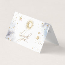 Hemelse Zon,Maan,Sterren Baby Shower Dankkaart