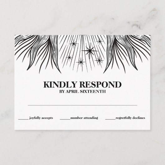 Hemelse Zon Maan Sterren Boho Handfasting RSVP Informatiekaartje (Voorkant)