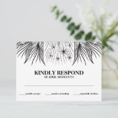 Hemelse Zon Maan Sterren Boho Handfasting RSVP Informatiekaartje (Staand voorkant)