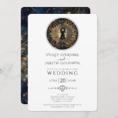 Hemelse Zon Maan Sterren Bruiloft Kaart (Voorkant / Achterkant)