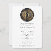 Hemelse Zon Maan Sterren Bruiloft Kaart (Voorkant)