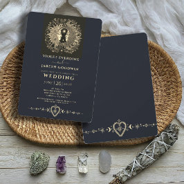 Hemelse Zon Maan Sterren Bruiloft Kaart