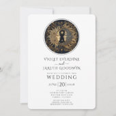 Hemelse Zon Maan Sterren Bruiloft Kaart (Voorkant)