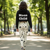 Hemelse Zon Maan Sterren Crème Leggings