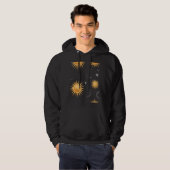 Hemelse Zon Maan Sterren Goud Boho Trui Hoodie (Voorkant volledig)
