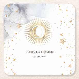 Hemelse Zon, Maan, Sterren Kartonnen Onderzetters