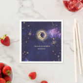 Hemelse Zon, Maan, Sterren Paarse Servet (Insitu)