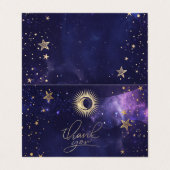 Hemelse Zon, Maan, Sterren Paarse Visitekaartje (Buitenkant ongevouwen)
