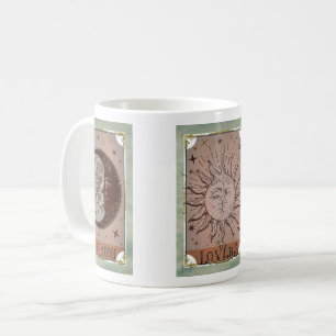 Hemelse Zon & Maan Vintage Tarotkaart Koffiemok