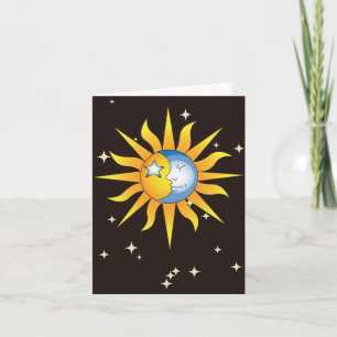 Hemelse Zon & Maan Wenskaart – Whimsical Kaart