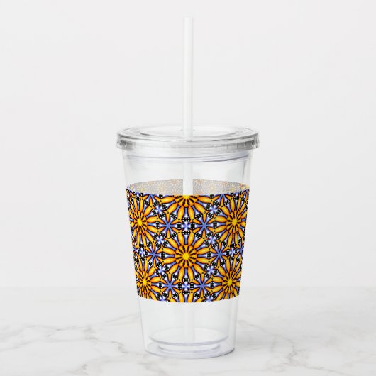 Hemelse Zon Mandala Acryl Drinkbeker (Voorkant)