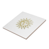 Hemelse Zon met Gezicht Goud en Wit Tegeltje (Zijkant)