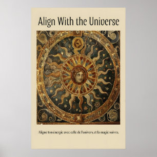 Hemelse Zon Mozaïek Kunstprint Antieke Astrologie Poster