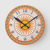 Hemelse Zon Ronde Wandklok (Voorkant)